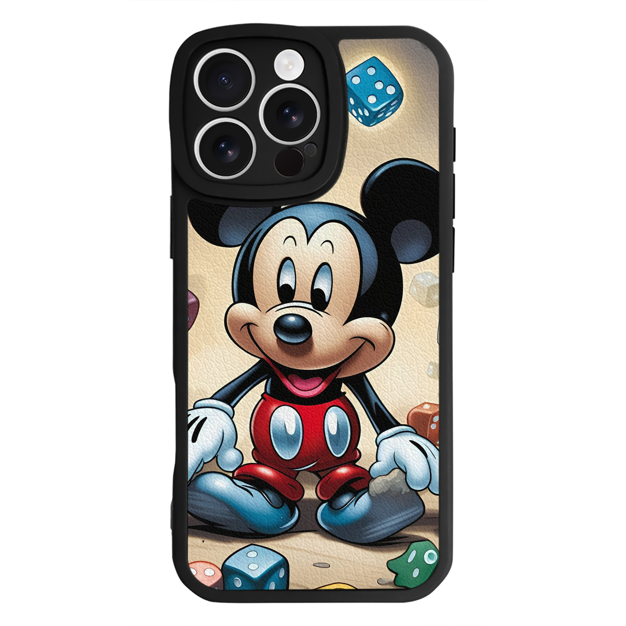 （画像用） ミッキーマウス Mickey Mouse 【iPhone 16シリーズ対応】シリコンスマホケース（レザー調） 材質：シリコン